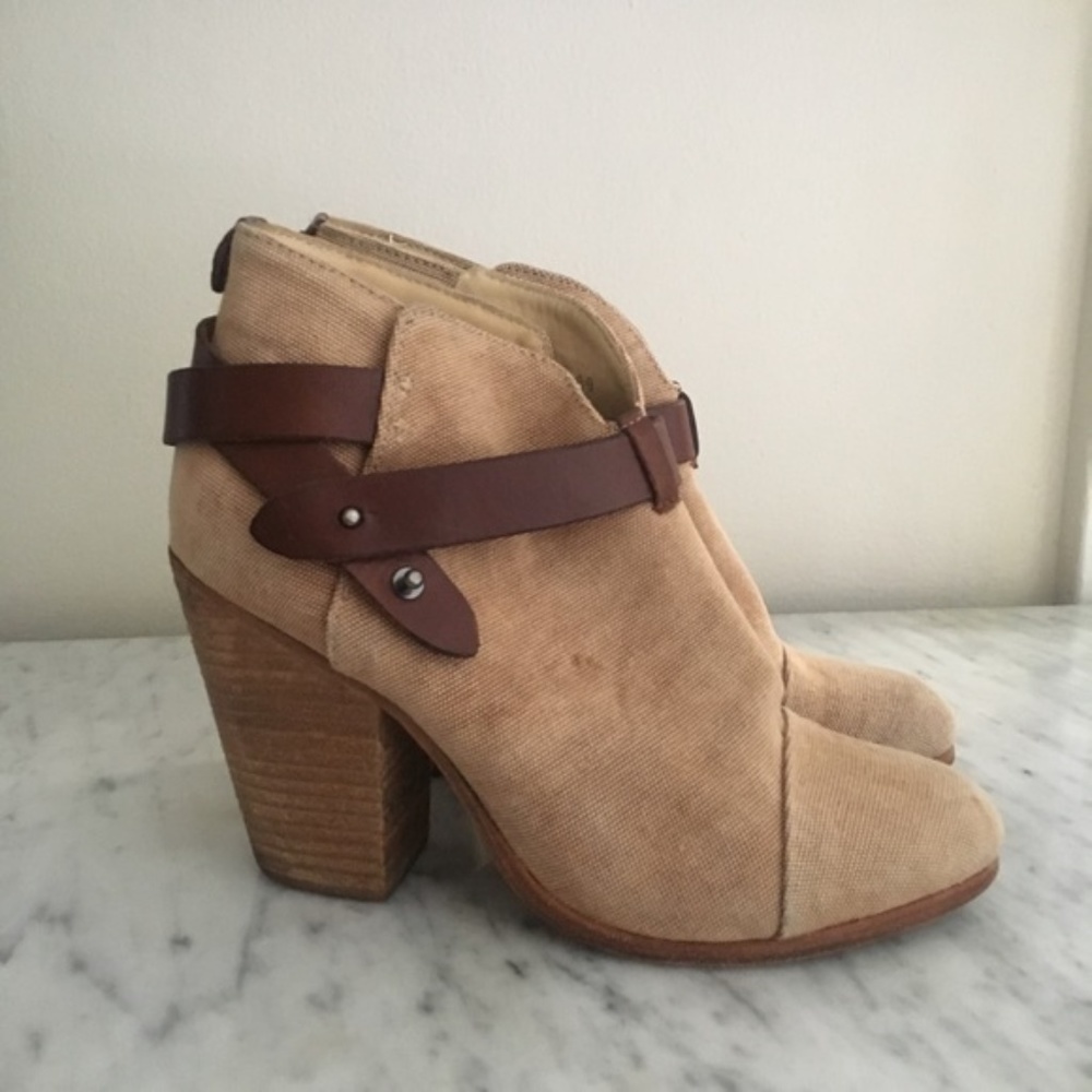 Rag And Bone Harrow Ankle Booties Camel Canvas - image 5